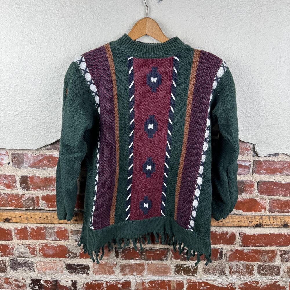 Vintage Capacity Sweater Womens Large Boho Fringe Southwestern Aztec 90s